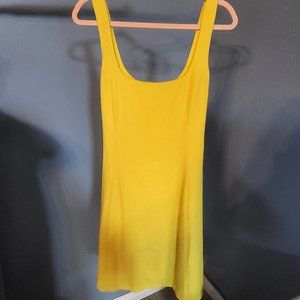Sleeveless Mini Dress in Yellow with Zipper and Waist Tie from Kensie